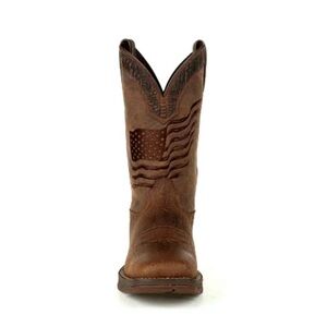 Durango Boots Brown Rebel Distressed Flag Pull On Square Toe Western Boot
